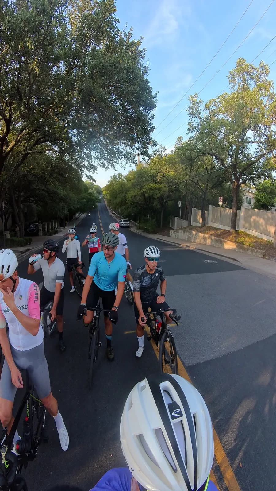 Regroup at a stoplight on a north Austin road, bottles out