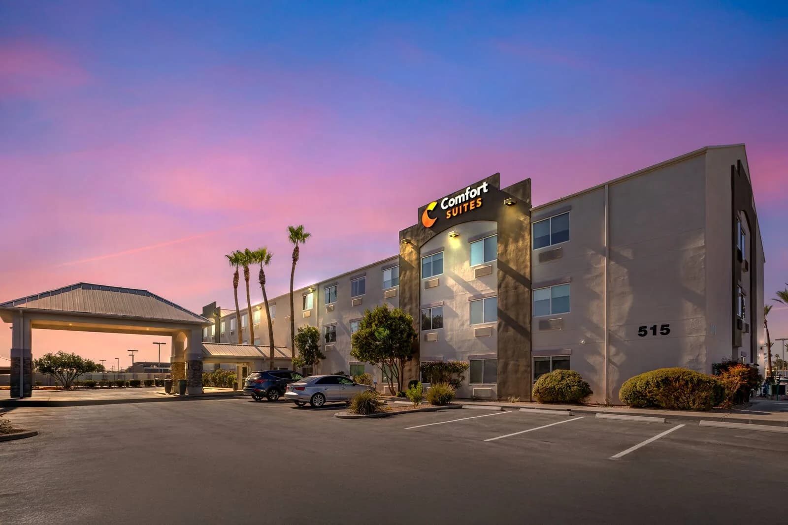 Comfort Suites at Tucson Mall at twilight